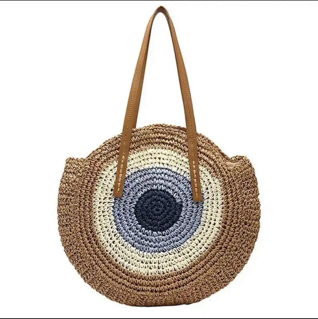 EVIL EYE 🧿 BEIGE BEACH BAG