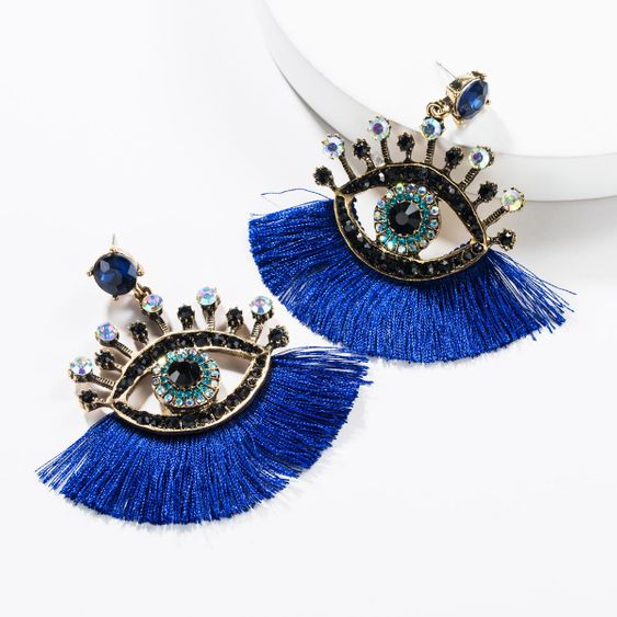 BLUE TASSEL 🧿 EARRINGS