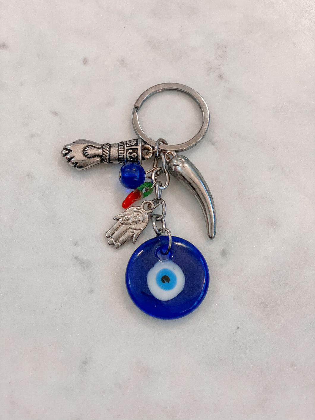 EVIL EYE CHARM KEYCHAIN