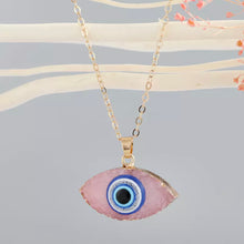 Load image into Gallery viewer, EVIL EYE 🧿 PINK RESIN NECKLACE
