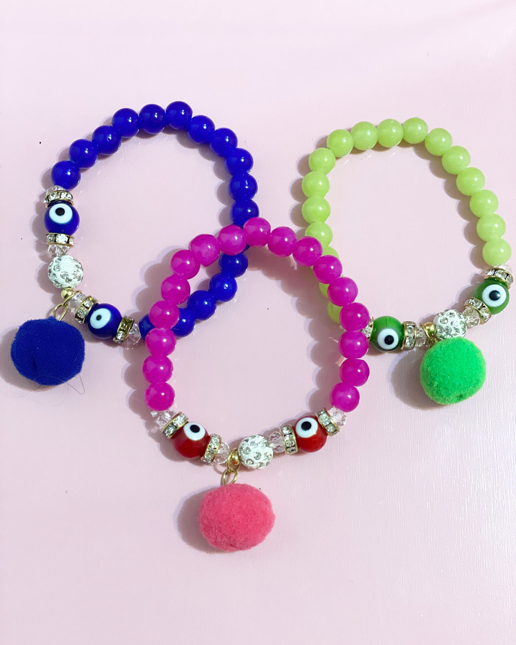 ROYAL BLUE POM POM BRACELET