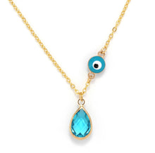 Load image into Gallery viewer, Teardrop gemstone 🧿 necklace
