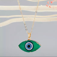 EVIL EYE 🧿 GREEN RESIN NECKLACE