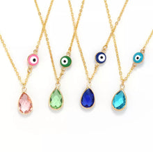 Load image into Gallery viewer, Teardrop gemstone 🧿 necklace
