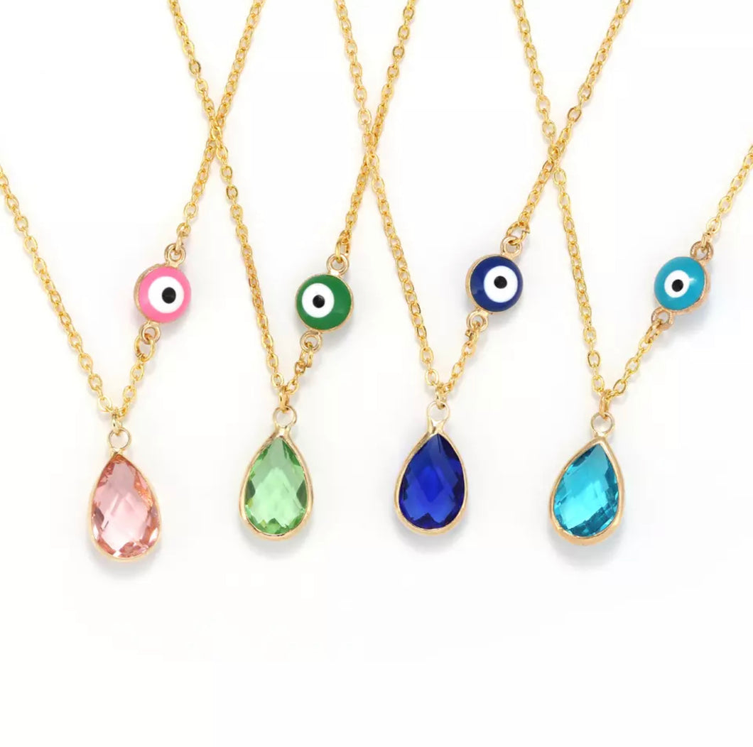 Teardrop gemstone 🧿 necklace