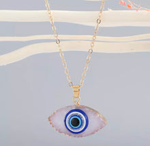 Load image into Gallery viewer, EVIL EYE 🧿 WHITE RESIN NECKLACE
