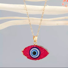 Load image into Gallery viewer, EVIL EYE 🧿 RED RESIN NECKLACE
