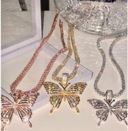 GOLD BUTTERFLY ๐ฆ TENNIS NECKLACE