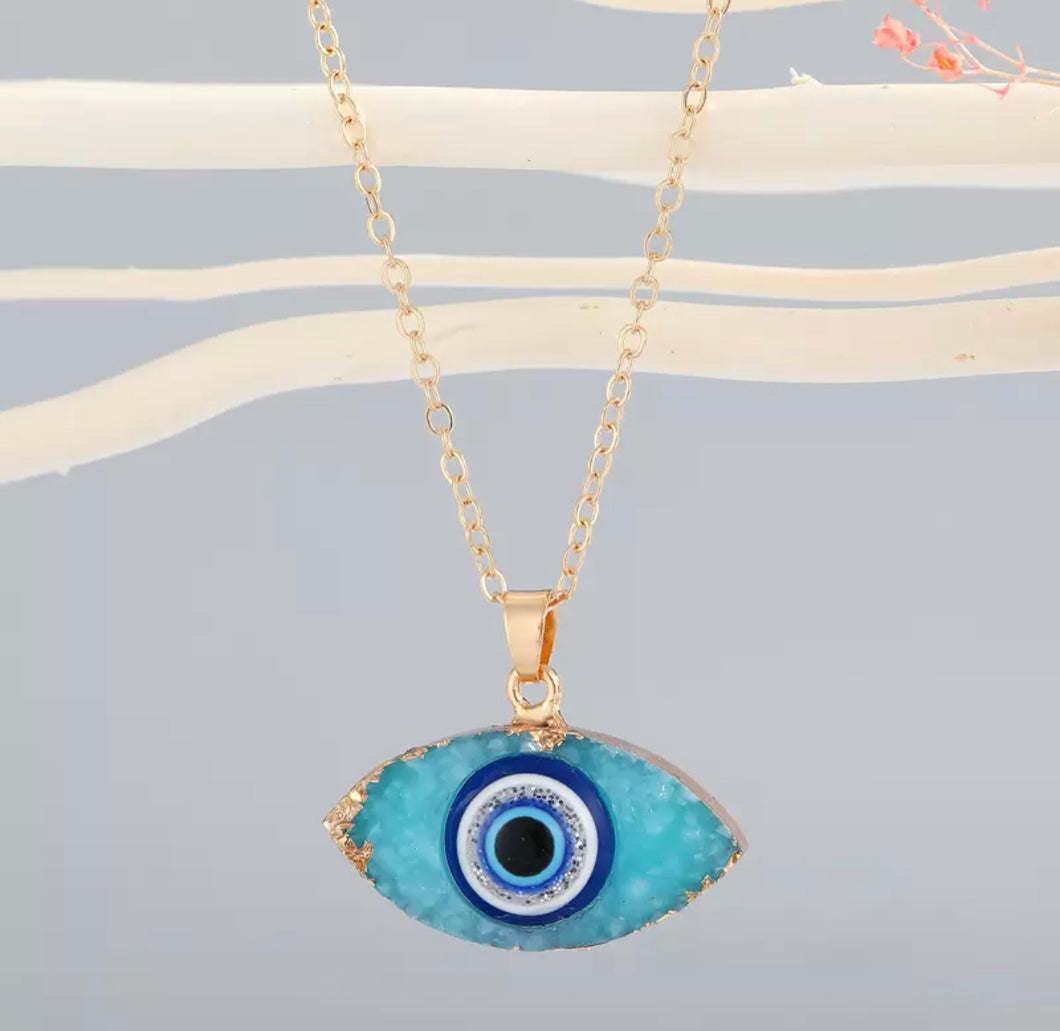 EVIL EYE 🧿 TURQUOISE RESIN NECKLACE